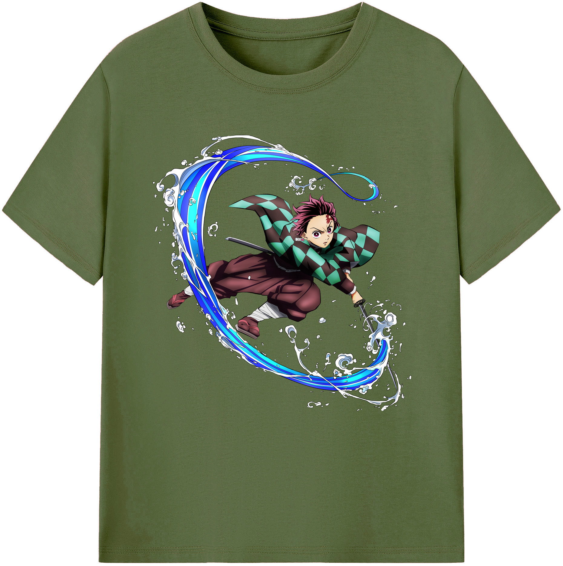 （画像用） 鬼滅の刃 竈門 炭治郎／かまど たんじろう Kamado Tanjirou 綿100％半袖Tシャツ（フロントプリント）